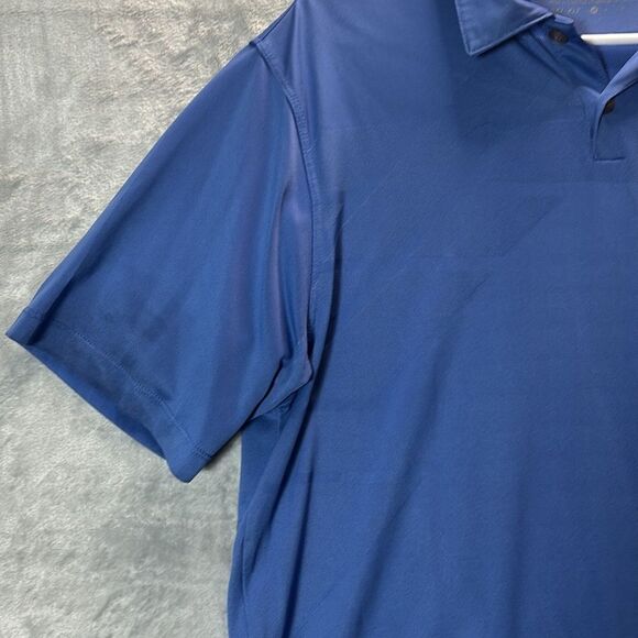Nike Golf Blue Button Up Textured Print Detail Collared Polo Size Medium - Picture 6 of 10
